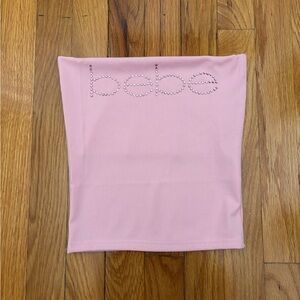 Pink Tube Top with Rhinestone Detail